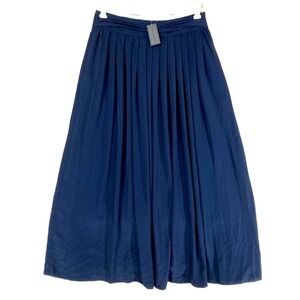 Richard Chai Pleated Navy Flowy Casual or Formal Maxi Skirt Womens 8 NWT